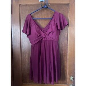 Blooming Jelly Women's Tummy Control One Piece Ruffle V Neck Swimsuit NWT XXL